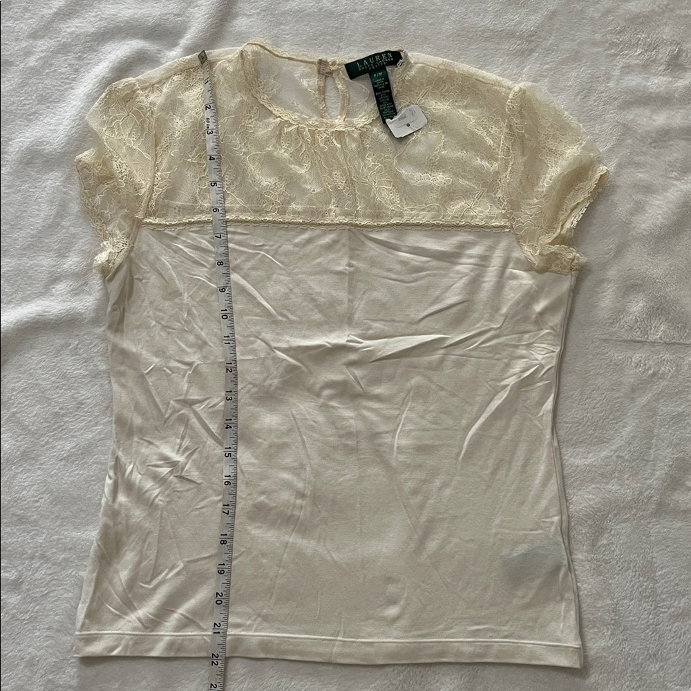 Ralph Lauren Cream Lace Blouse - Picture 8 of 8